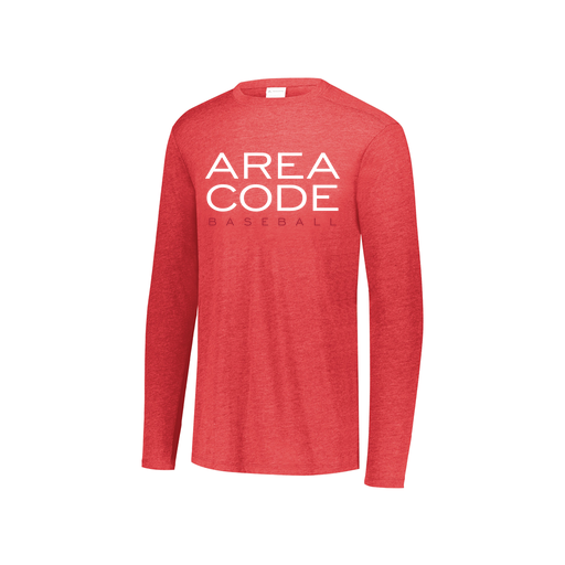 [FTLCUBRD-YS-LOGO2] Decker Youth Tri-Blend T-Shirt - Long Sleeve (Youth S, Red, Logo 2)